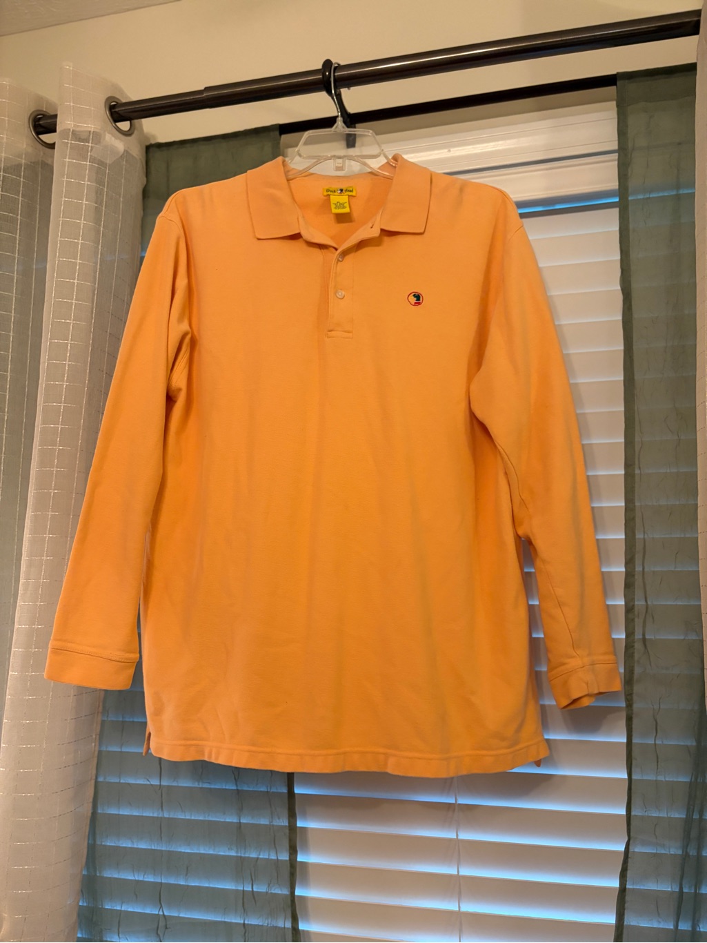 Duck Head Long-Sleeve Polo Shirt - Peach/Orange